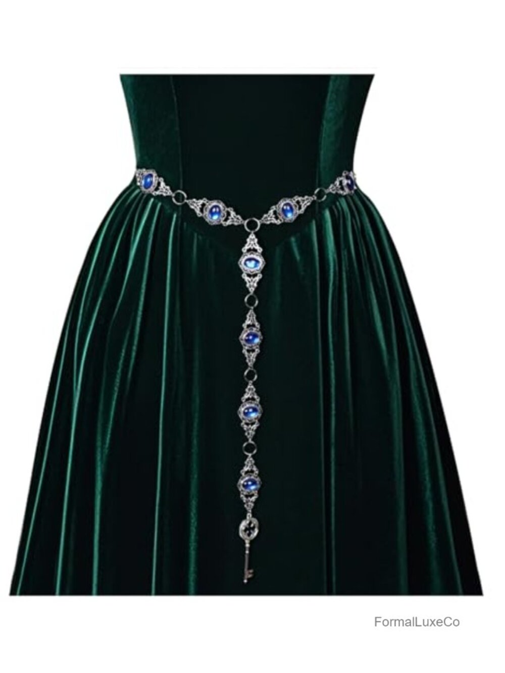 Silver Medieval Chain Belt Renaissance Waist Chain for Dresses